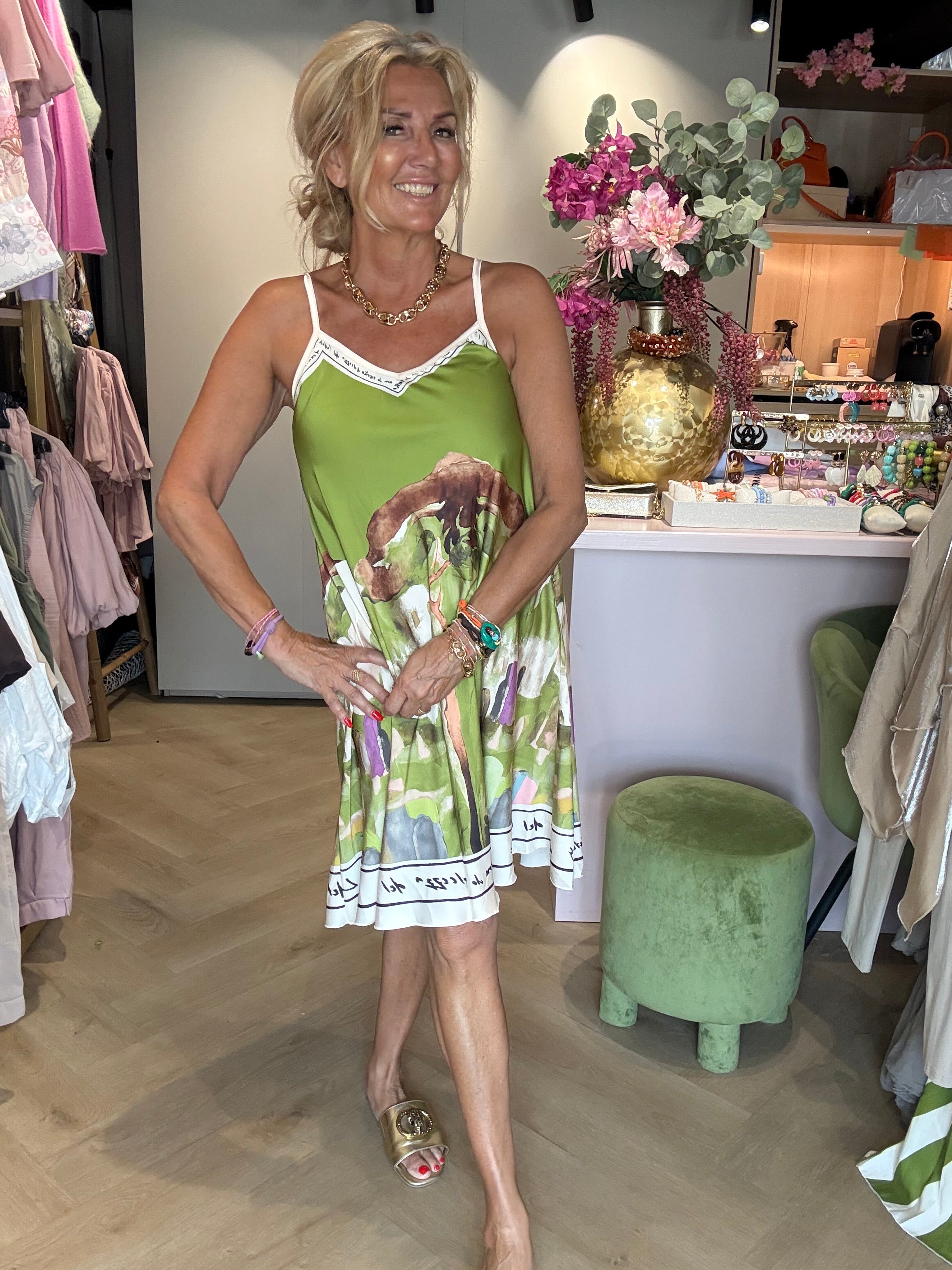 Kleid Italien Matcha kurz